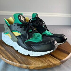 Nike Air Huarache Black/White/Emerald Men's Sz 13 Sports Trendy Swoosh Logo